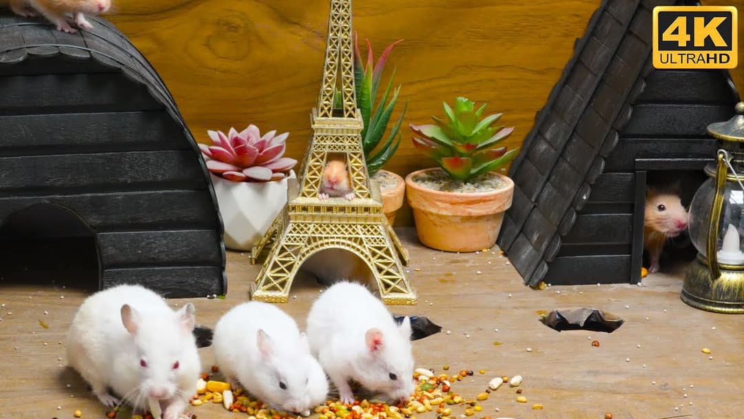 Cat TV for Cats 😺 Adorable Mice Enjoying Feast with Hide and Seek Fun 🐭 8 Hours 4K HDR | Catflix