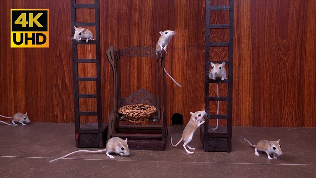 Cat TV Epic baby Mouse Playground | Ladders, Leaps & Squeaky Fun for cats to watch 4k
