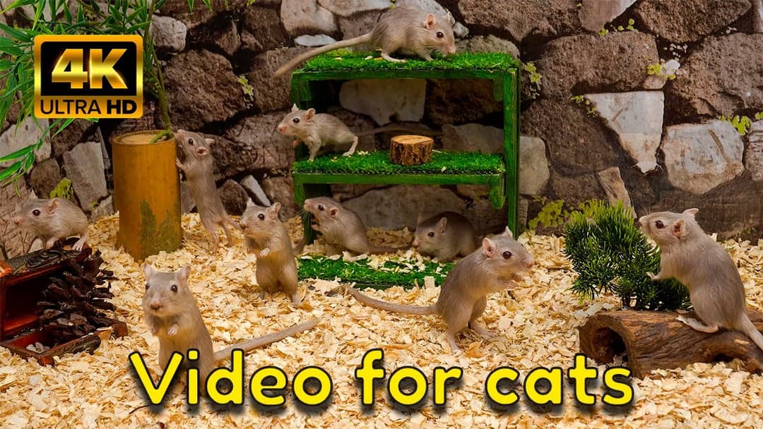 Cat TV Mice: The Great Gerbil Climbing Challenge! | 4K Video Hide & Seek for Cats