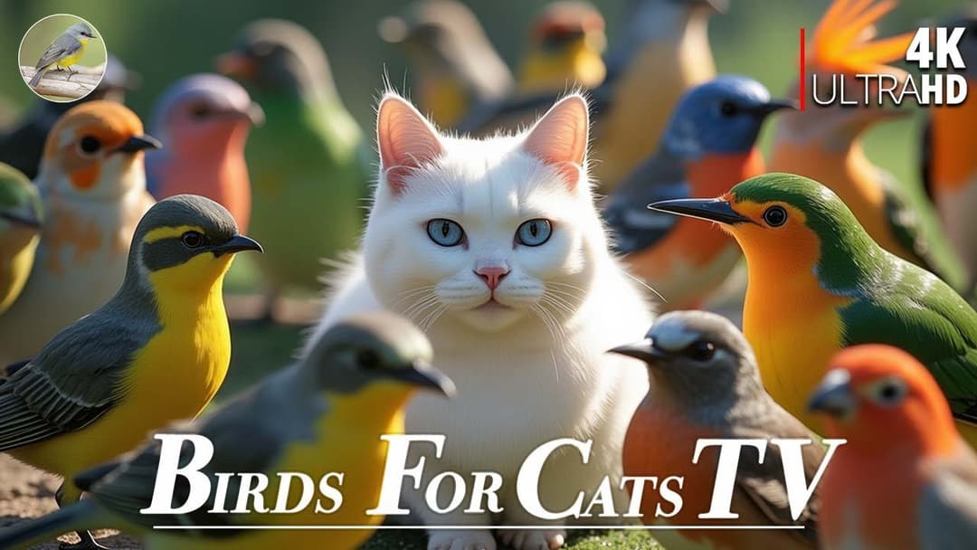 Cat TV for Cats 😺 Relax Your Pet❤️ Beauty Little Birds 🐿4 Hours 4K HDR