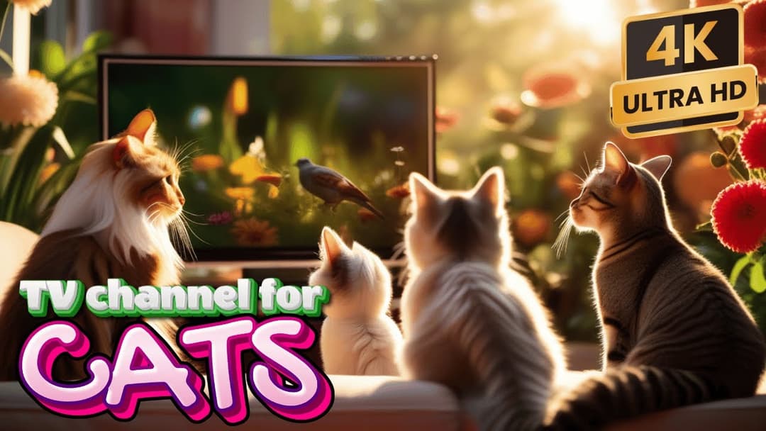 Christmas Cat TV 😺 Joyful Winter with Birds and Squirrels 🐿 4K HDR 60FPS