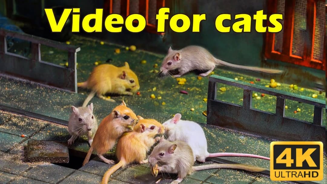 Cat TV: Thrilling Hide & Seek Adventures with Tiny Mice in 4K UHD - 3 Hours of Fun | Catflix