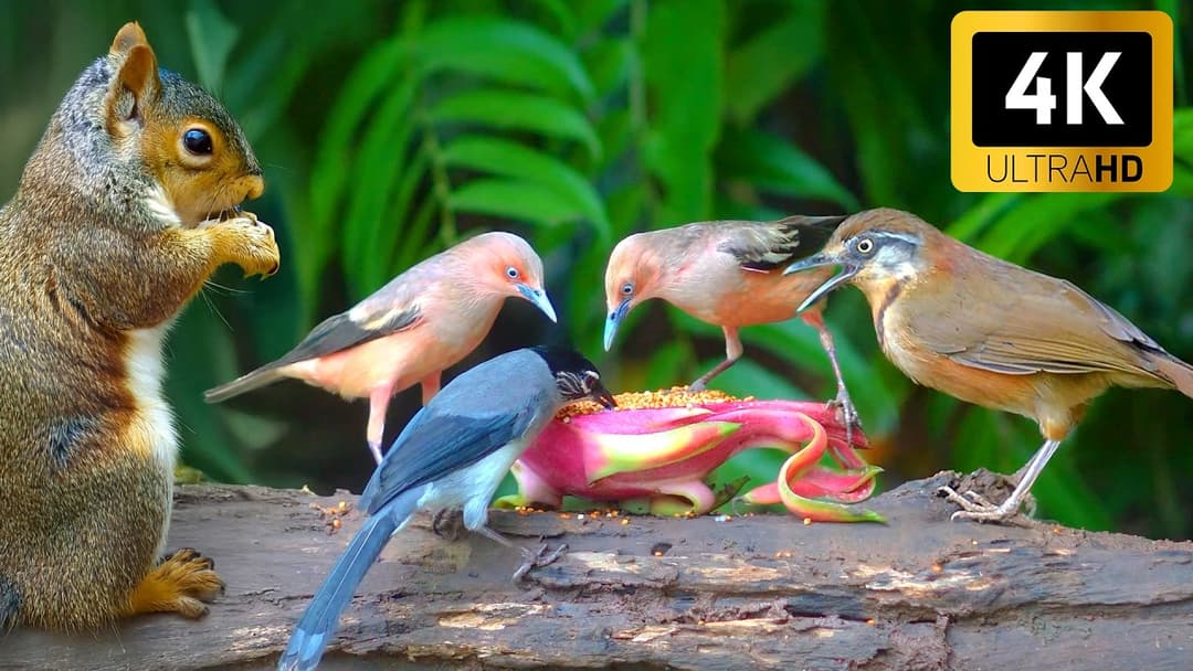 [No Ad Interruptions] Cat TV Birds 😺🐦 Cute Brids, Squirrels, and the Little Wood ❤️ Relax Your Cat