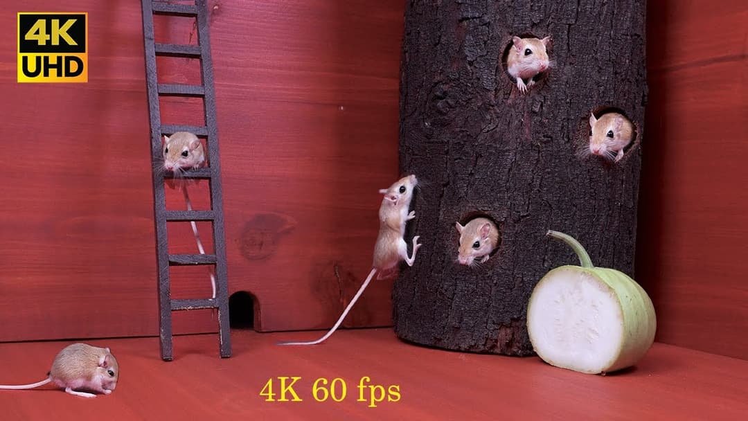 Cat TV adorable Mice at Play| Endless hide & seek Entertainment for Cats to watch | 4K UHD