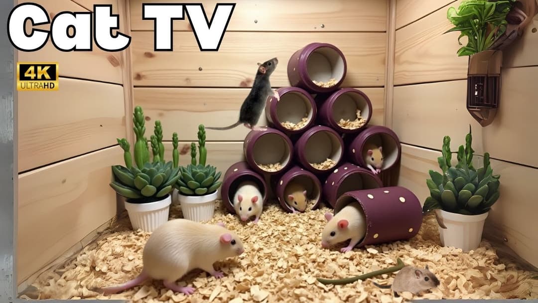 Cat TV for Cats to Watch🐱| Mice sand grabbing, hide & seek and playing on screen 4K UHD