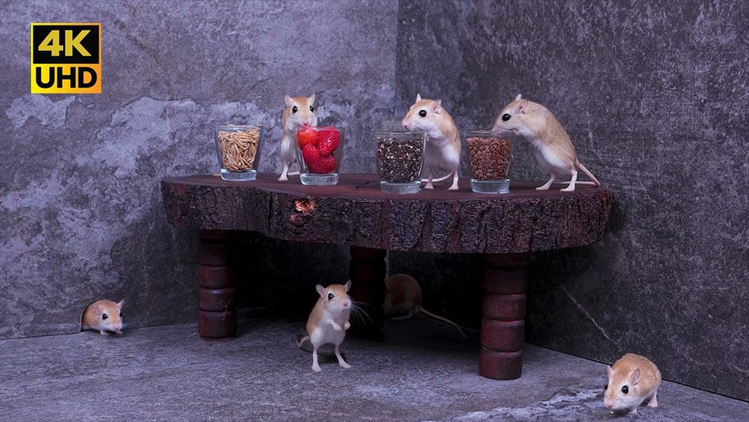 Cat TV: Mice Picnic – Snacking, Hiding & Dashing | Real Mouse Fun in 4K for Cats to Watch