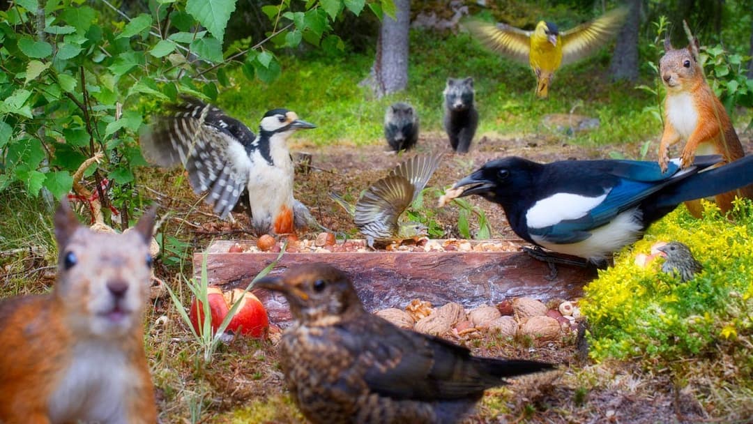 Pet TV😺Squirrels Birds & More -Tanuki Puppies and Nature Fun for All