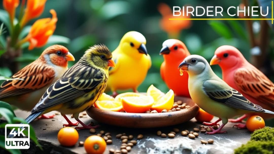 🔴 Adorable Little Birds & Cutest Red Squirrels Snack on a Stool🕊️🐿️ Live 12 Hours in Ultra HD 😺