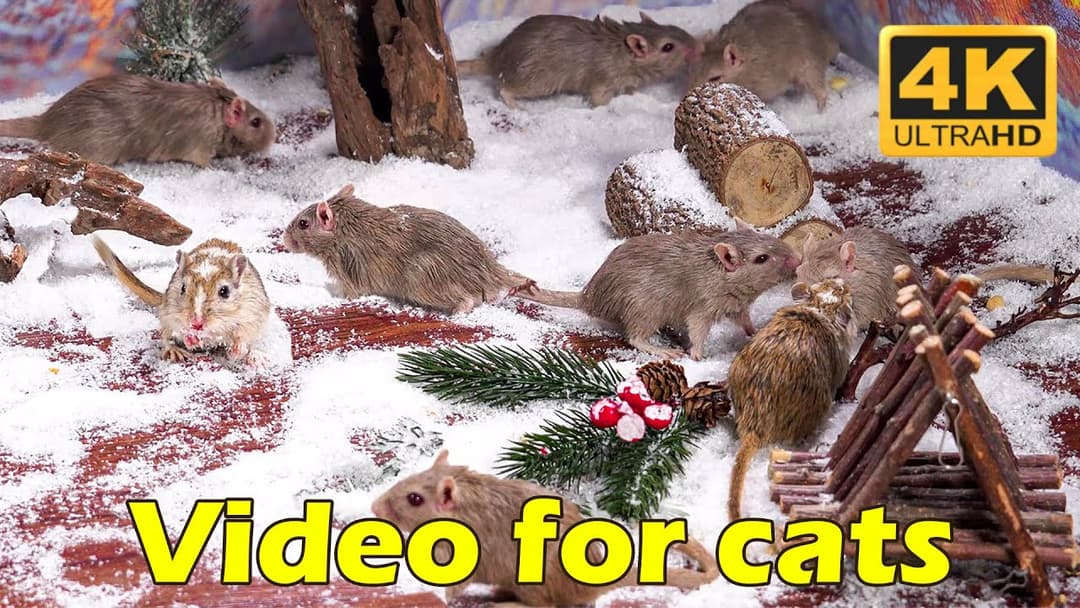 Ultimate Cat TV: Tiny Mice Playing Hide & Seek for 3 Hours in UHD