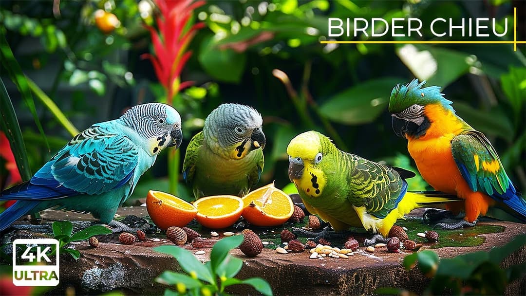 Birds & Squirrels Eat in the Morning Sun 🕊️ 🐿️ Bird Videos for Cats 😸
