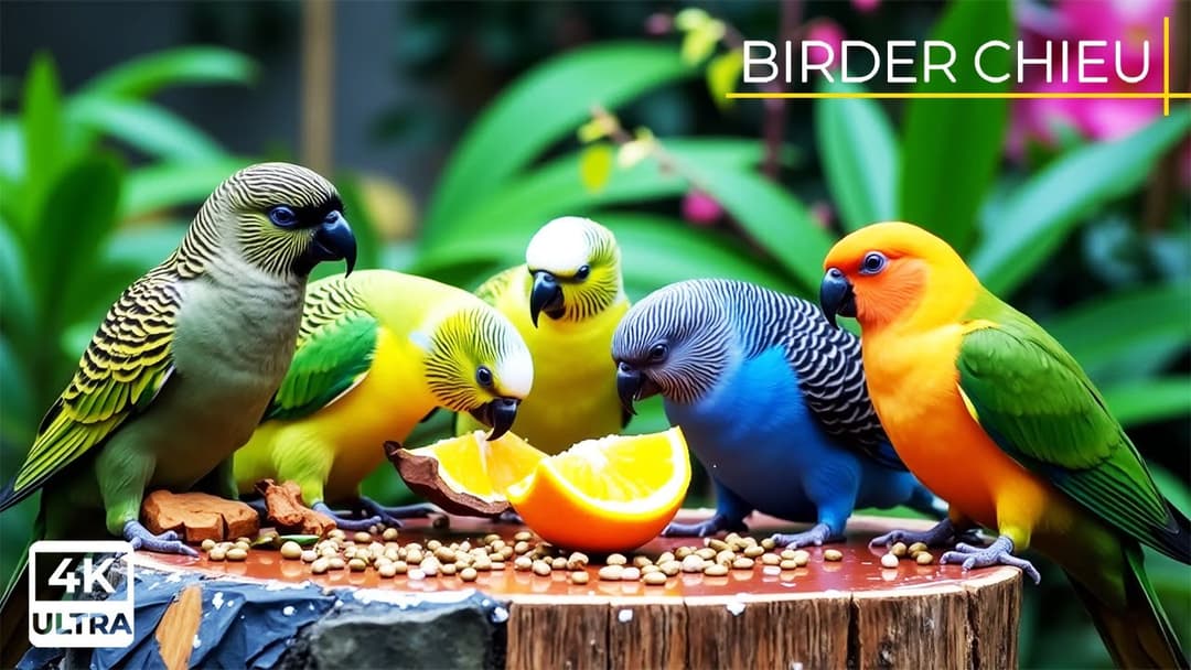 🔴CAT TV😸Birds and Squirrels Find Food in the Summer Garden🕊️🐿️ Live 12 Hours in Ultra HD 😺