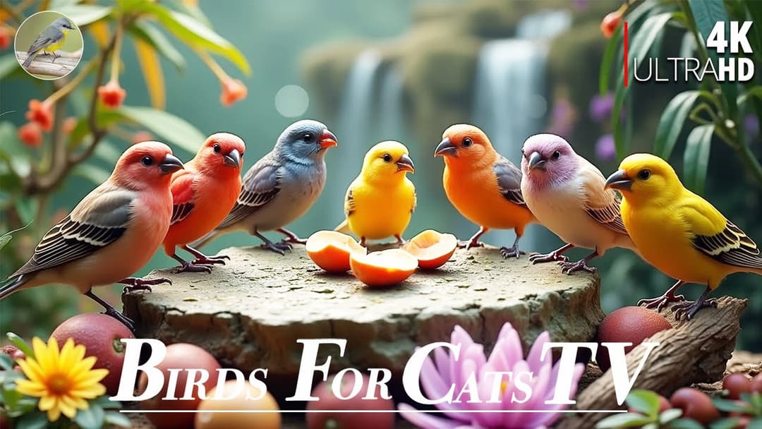 Cat TV for Cats to Watch 😺 Unlimited Little Birds and their Squirrel Friends (4K HDR) 4 hours