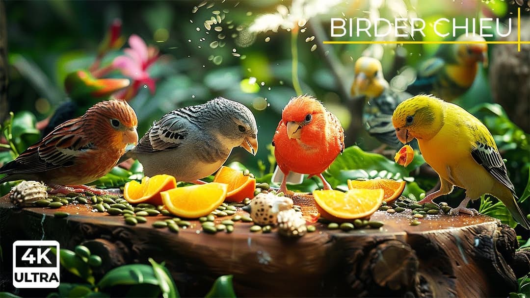 🔴😸 Birds and Squirrels Sharing Feeder Fun 🕊️🐿️ Live 12 Hours in Ultra HD 😺