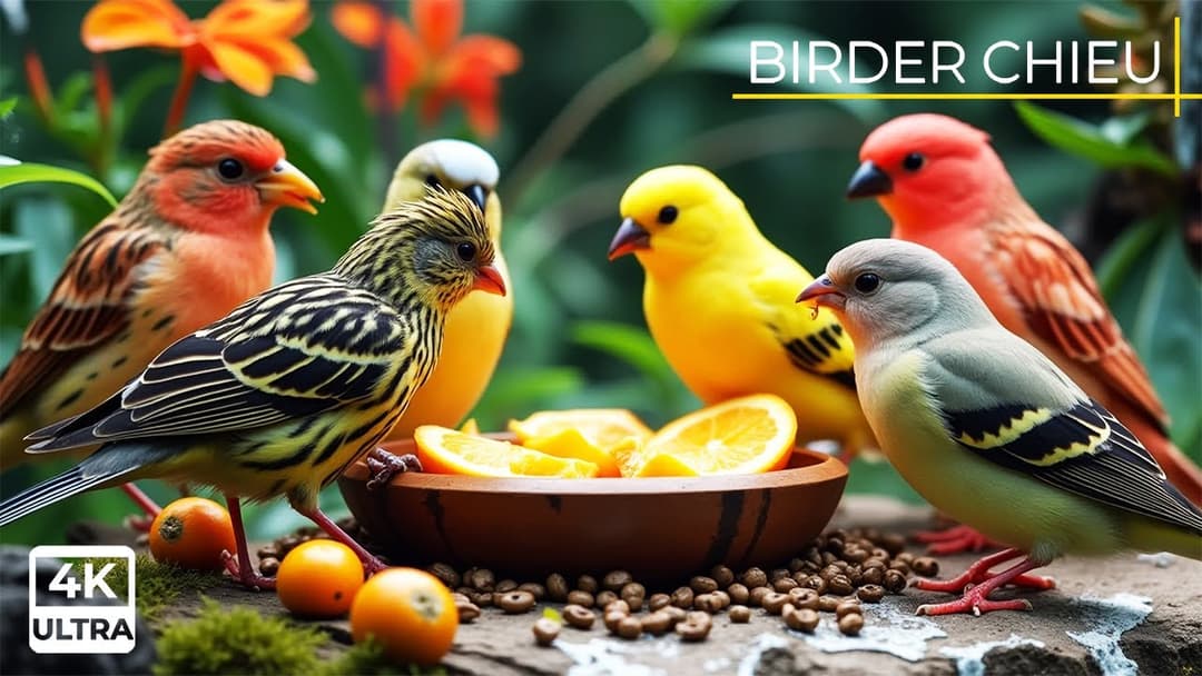 🔴 Birds & Squirrels as Garden in Full Bloom 🕊️🐿️ Live 12 Hours in Ultra HD 😺