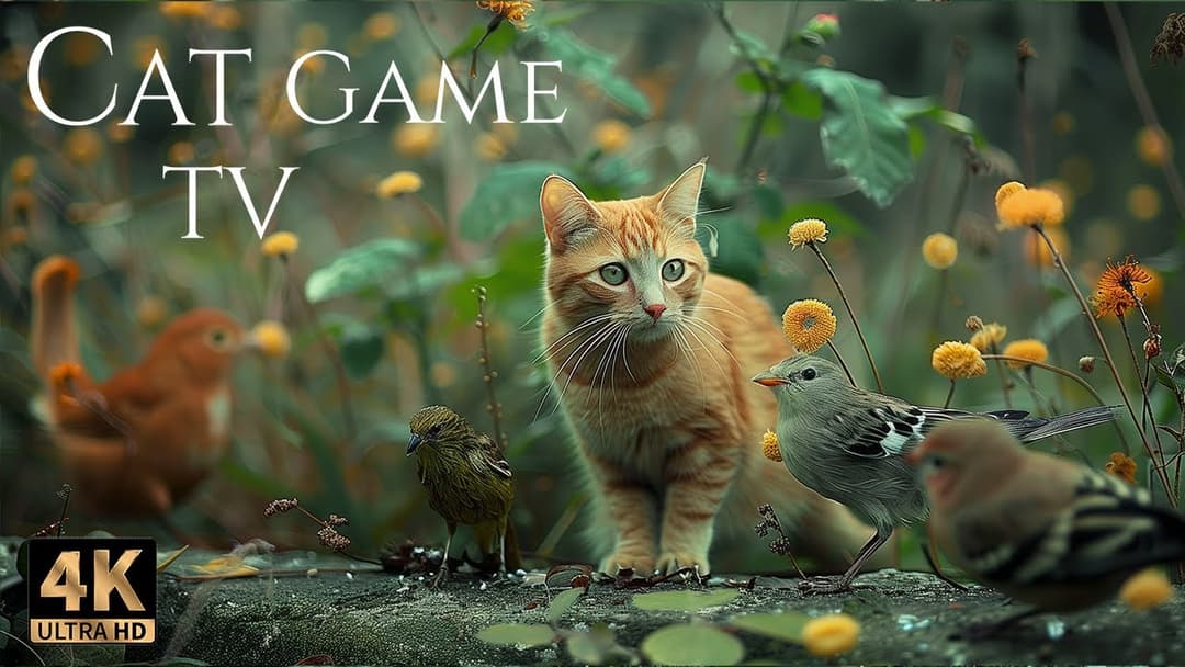 🔴😻Cat TV for Cats to Watch 😺 Birds and Squirrels Funny the Fresh Afternoon  🐦 Live 12 Hours 4K