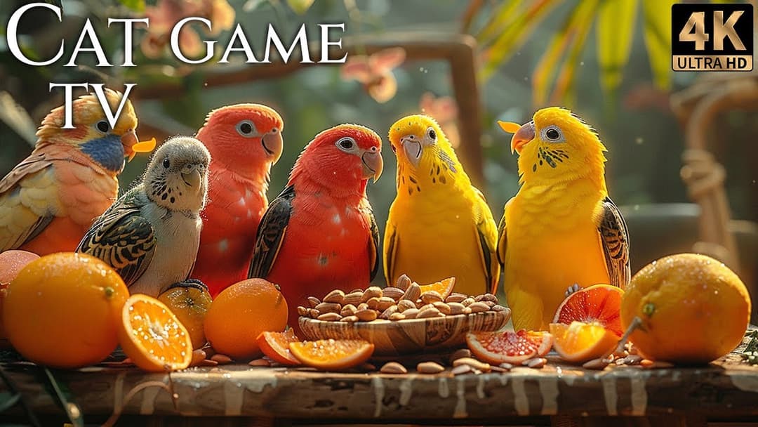 Cat TV for Cats 😸 Birds and Squirrels Delight in a Scenic Feast by the Pond 🕊️🐿️ Video For Cats