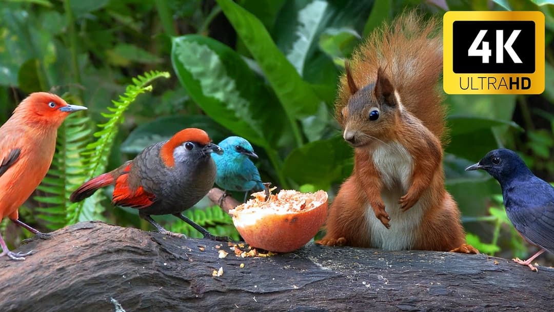 Cat TV for Cats to Watch 😺  Beautiful Birds and Adorable Squirrels 🐿️ Videos for Cats to Watch
