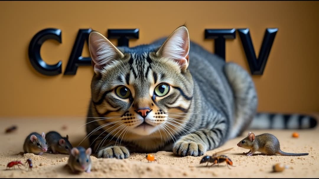 Cat TV for cats to watch: Mice Hide and Seek Fun on 2 Hours 4k UHD!