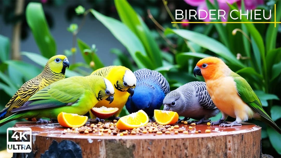 🔴😸 Birds and Squirrels Feast in the Garden🕊️🐿️ Live 12 Hours in Ultra HD 😺