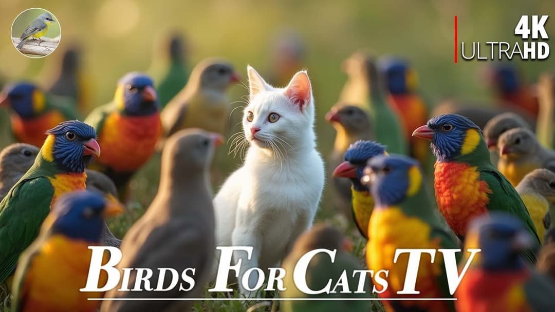 Cat TV for Cats 😻 Birds and Squirrels Scurry for Food in Stunning🐿4 Hours 4K HDR