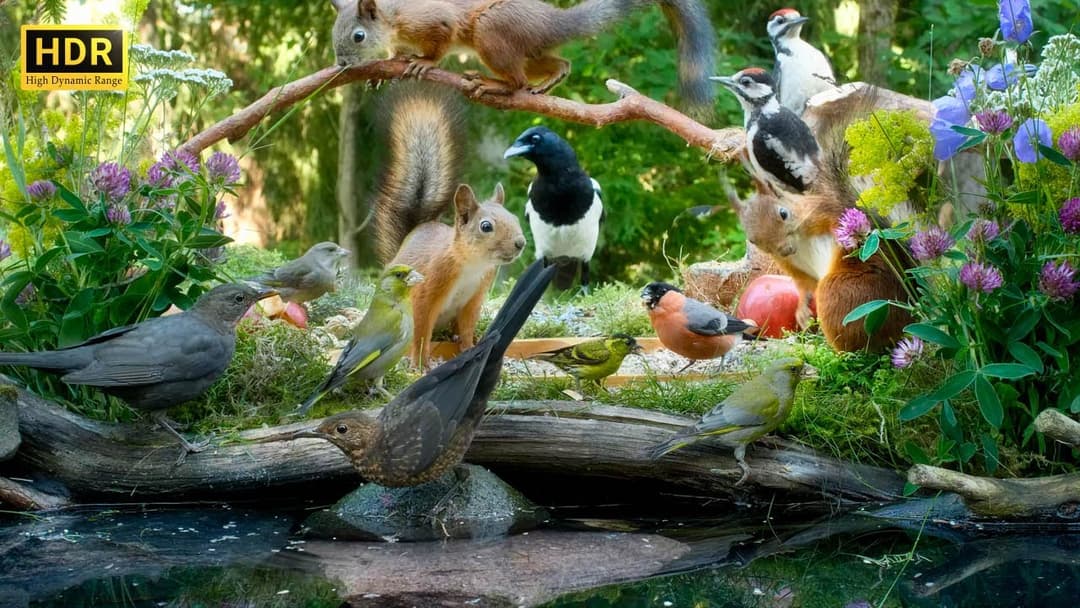 Squirrel and Bird Watching👀 10 hours Nature Fun for Cats & Dogs & All Humans Alike