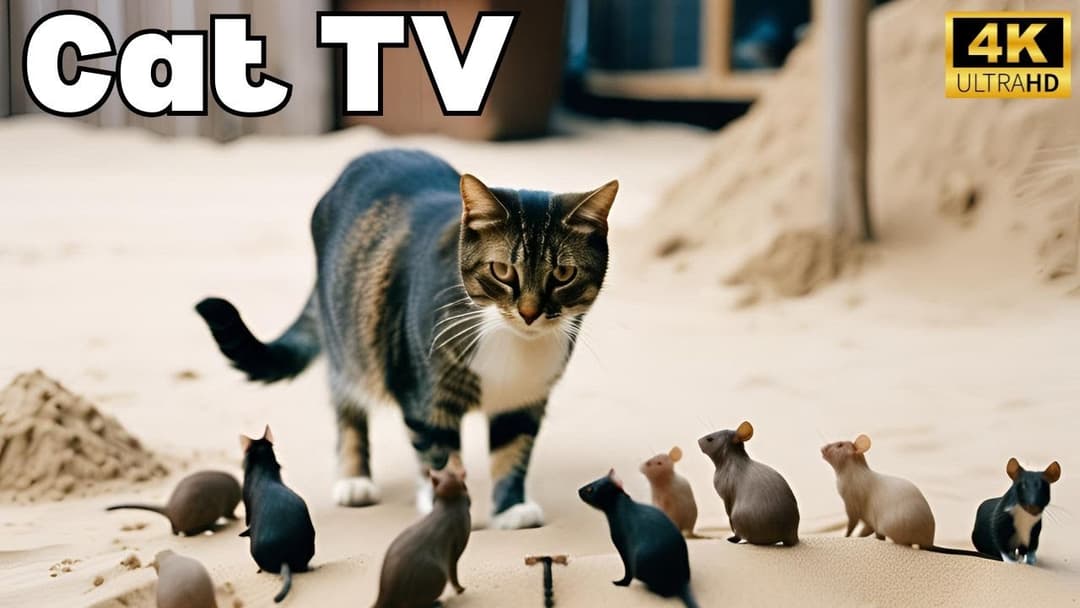 Cat TV for Cats to Watch 🐱 | Mice Playing, Squeaking & Digging Burrows!