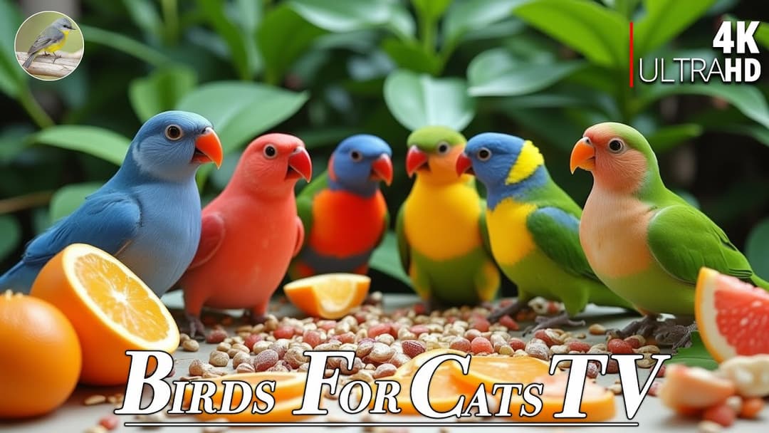 Cat TV for Cats 😻 Fall in Love Birds and Squirrels🐿4 Hours 4K HDR