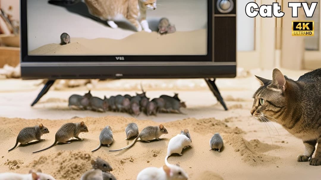 Cat TV for Cats to Watch🐱| Adorable Mice Squabble and Squeak While Digging Burrows | 3 Hours