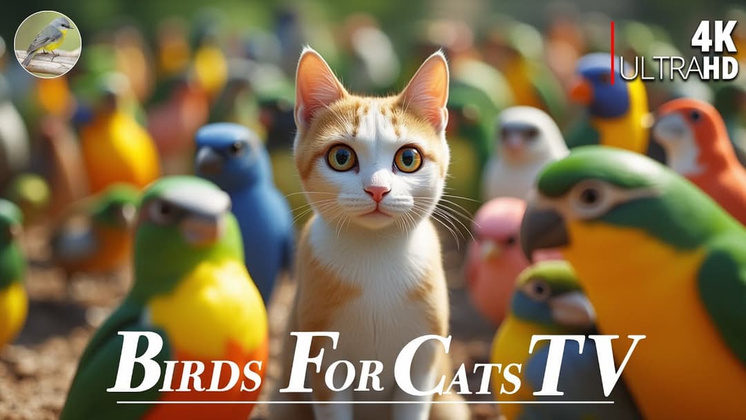 Cat TV for Cats 😻Beautiful Birds Squirrels in the Garden🐿4 Hours 4K HDR