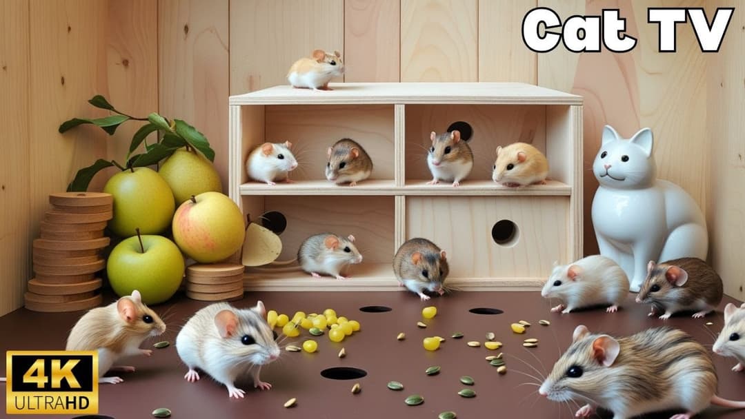 Cat TV: Ultimate Mice Hide & Seek fun | 3 Hours of Fun in 4K UHD 60FPS