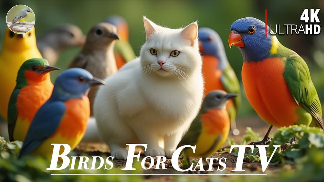 Cat TV for Cats 😻 Birds and Squirrels Scurry for Food in Stunning🐿4 Hours 4K HDR
