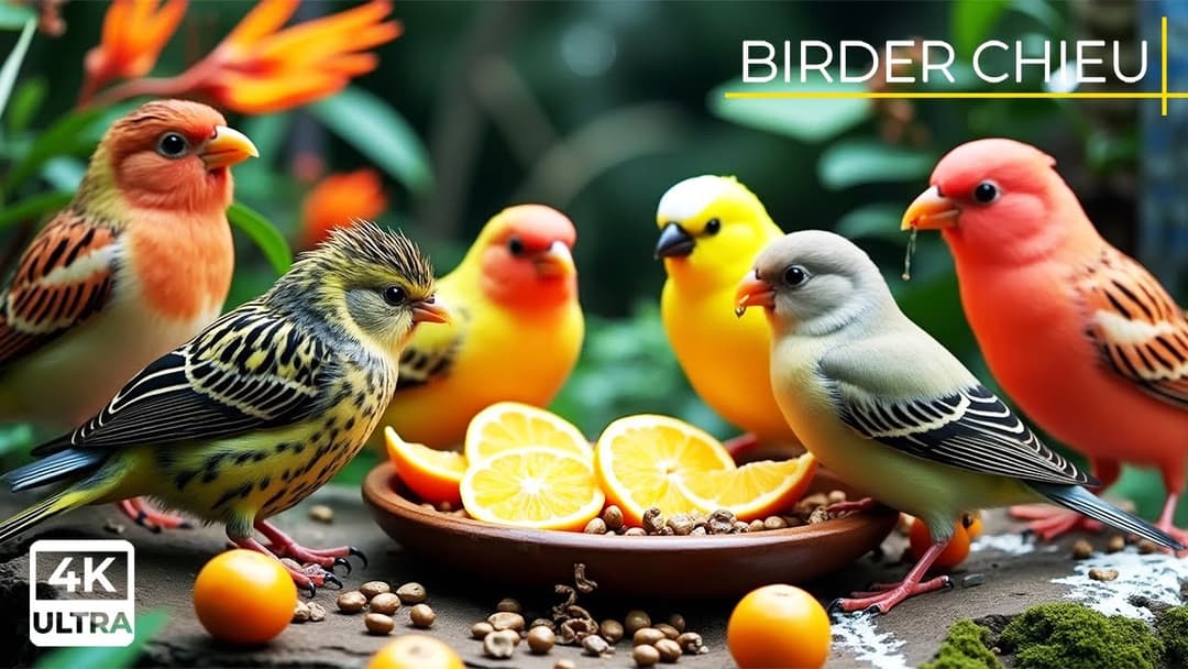 🔴Birds & Squirrels in a Peaceful Orchard🕊️🐿️ Live 12 Hours in Ultra HD 😺