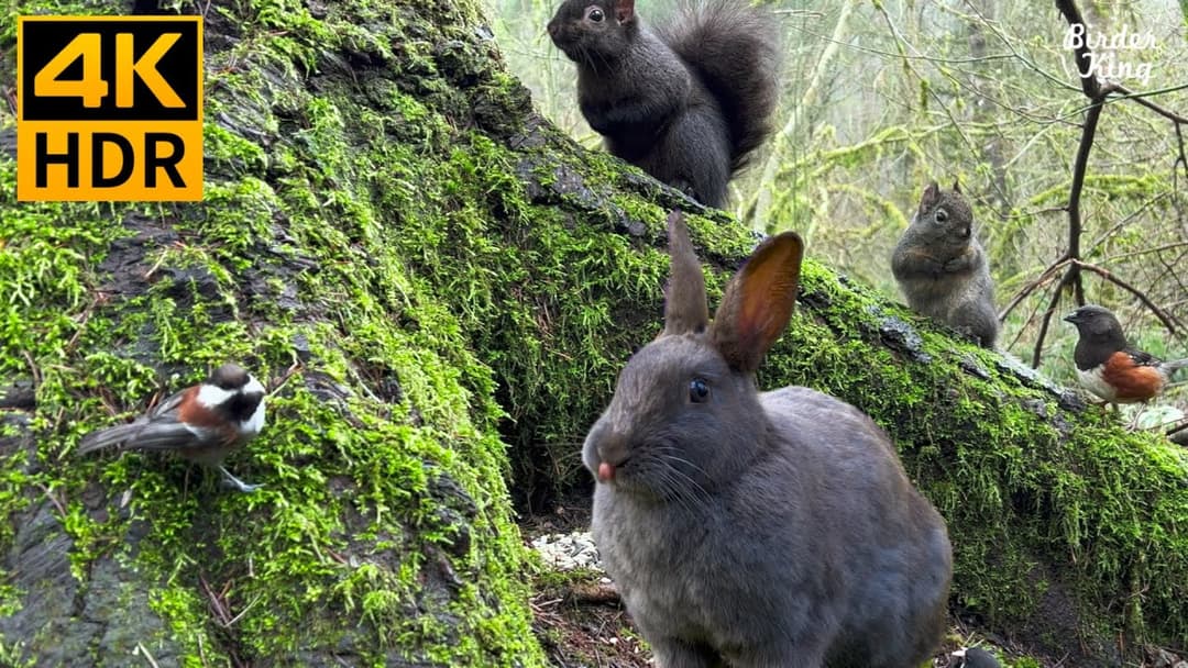 Cat TV for Cats to Watch 😺🐰 Cute Bunny, Birds and Squirrels In the Spring 🐦 8 Hours(4K HDR)