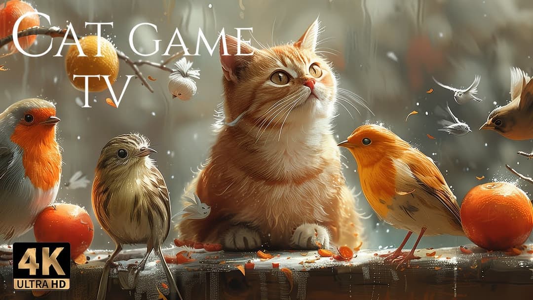 🔴😻LIVE 12 Hours Ultra HD😻 Birds & Squirrels Feast After the Rain: A Tranquil Garden Gathering 🌦️🐦🐿️😸