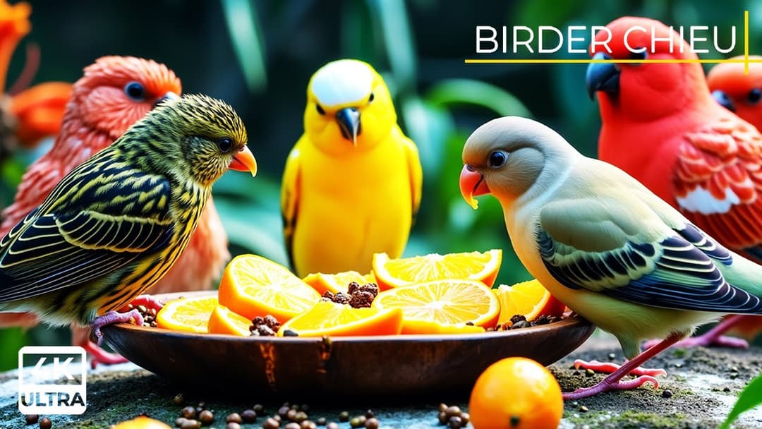 🔴😸 Birds & Squirrels Sharing Meal on the Bird Tables 🕊️🐿️ Live 12 Hours in Ultra HD 😺