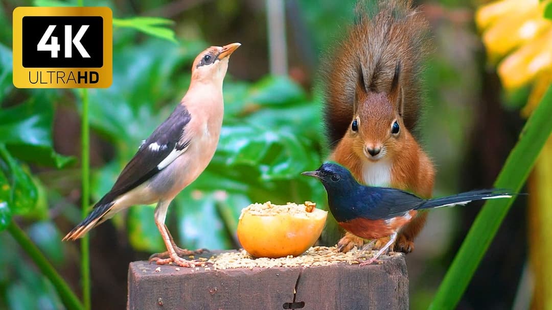 Cat TV for Cats to Watch 😺🐦 Wild Fun of Chipmunks, Birds, Squirrels 🐿 Cat Games 4K HDR 60FPS