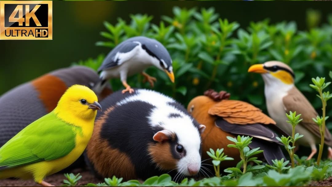 Relaxing Cat TV for Cats 😺 Cheerful Birds & Playful Squirrels in a Beautiful Garden 🐦🐿️ 4K HDR