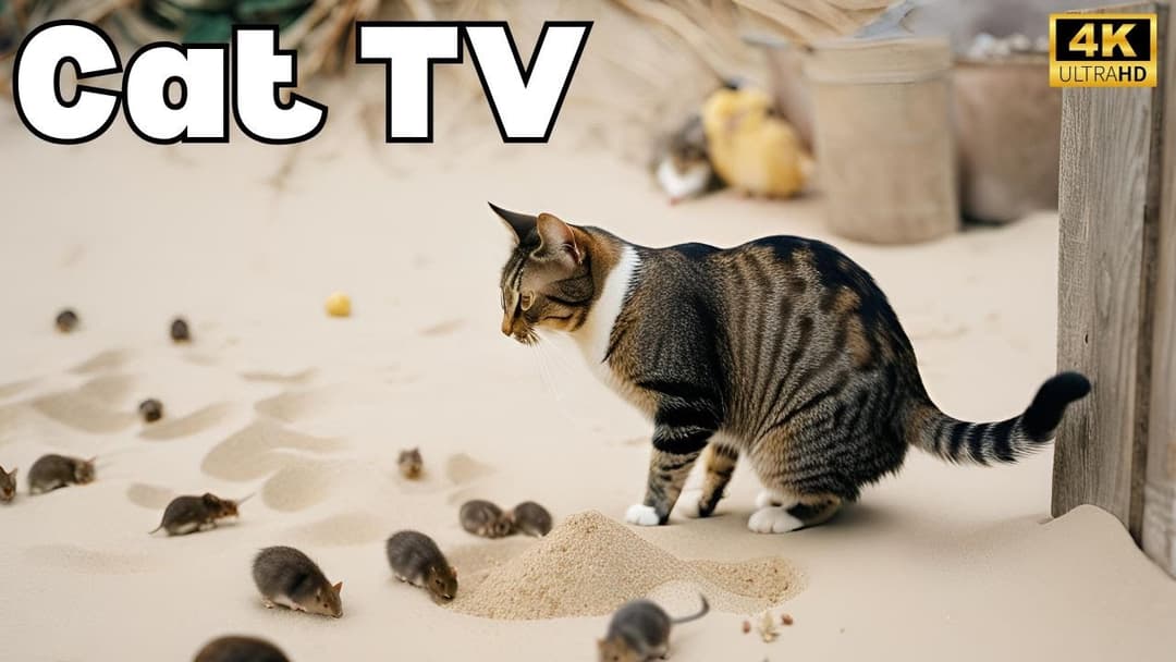 Cat TV Games🐱| Mice Hide and Seek Fun! 4k 60fps