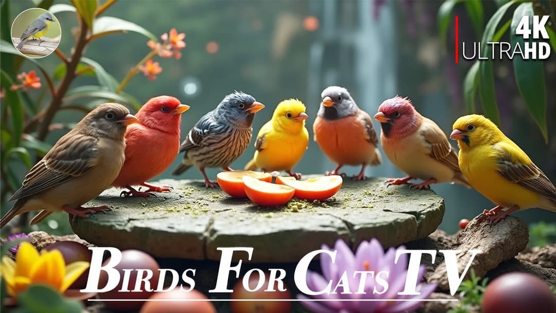 🔴😸Cat TV for Cats to Watch 🕊 Birds & Squirrels Gather for a Rock Feastival 🕊️🐿️ Live 12 Hours