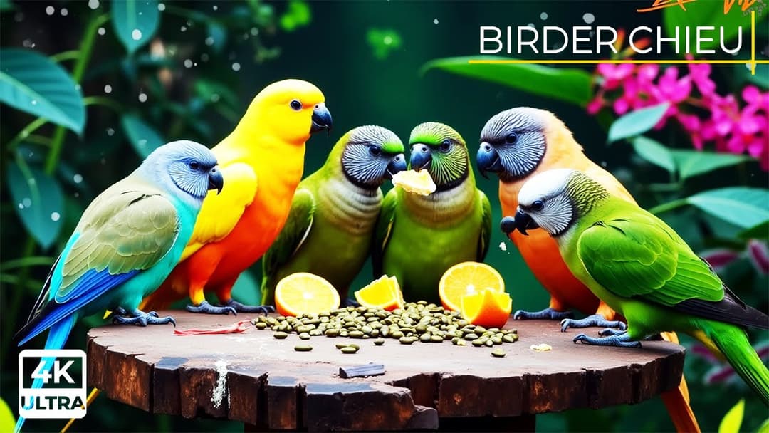 🔴😸Birds & Squirrels Enjoying a Morning Snack🕊️🐿️ Live 12 Hours in Ultra HD 😺