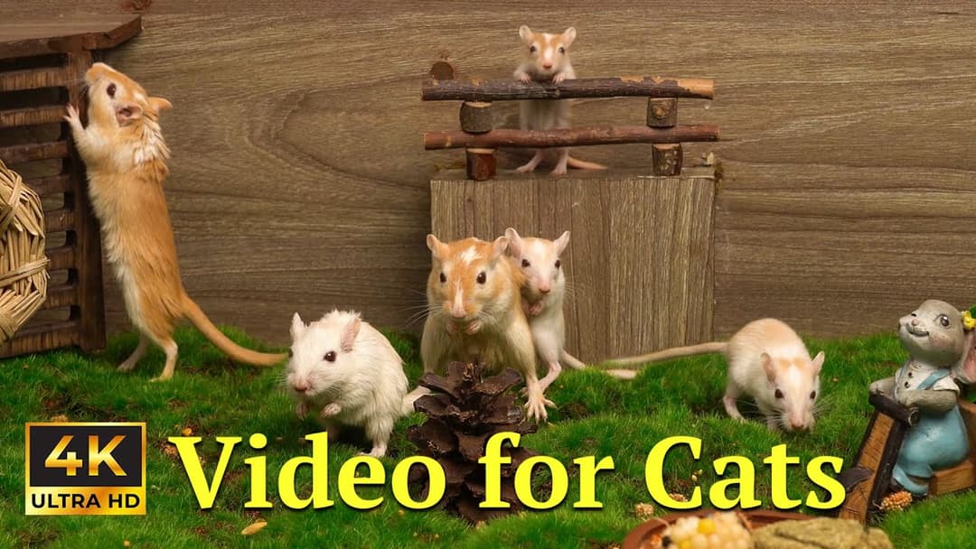 Hide & Seek Showtime: Tiny Mice in 4K Wilderness – 3 Hours of Pure Cat TV
