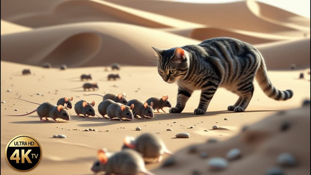 Cat TV 4K UHD – Mice Digging Burrows in Sand & Squeaking for 8 Hours!