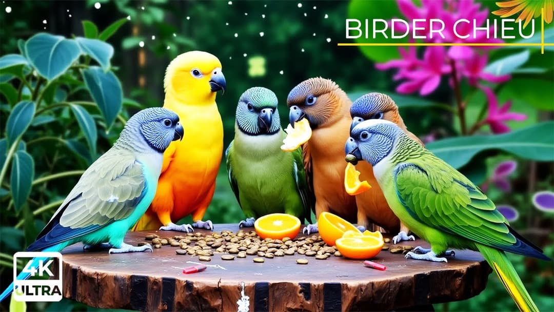 Birds & Squirrels Find Food in the Garden 🕊️🐿️ Bird Videos & Cat Games