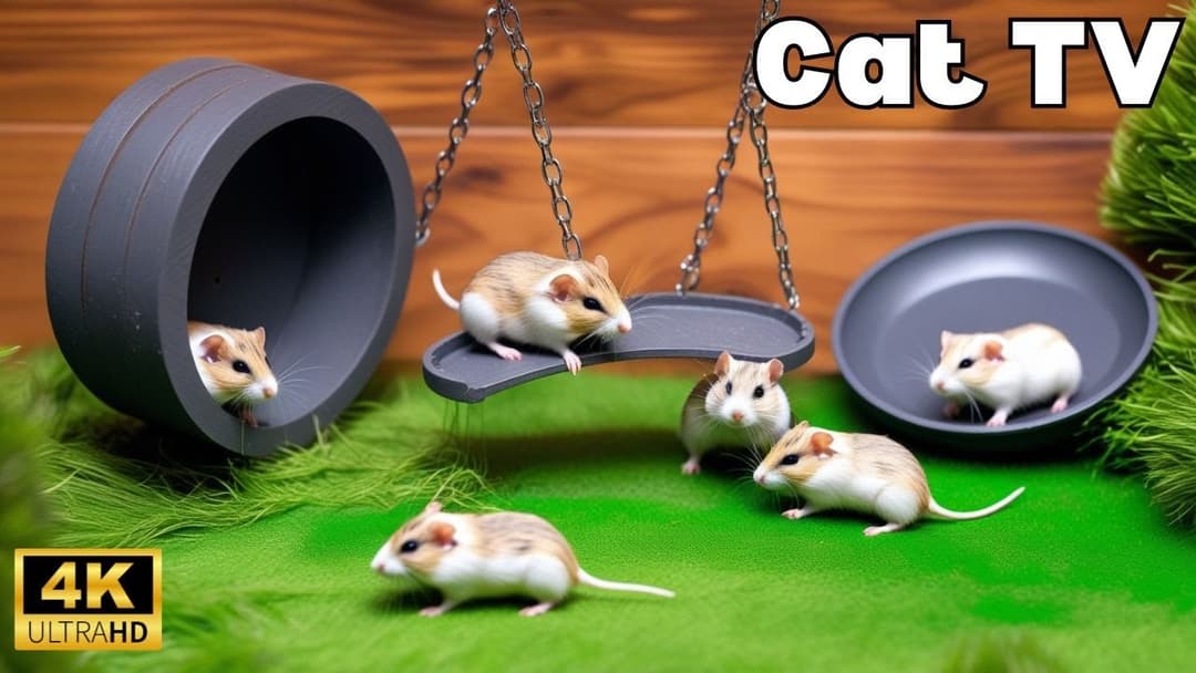 Cat TV for cats to watch | Mice Hide & Seek Real Show That Drives CATS Wild | 4K 60FPS!