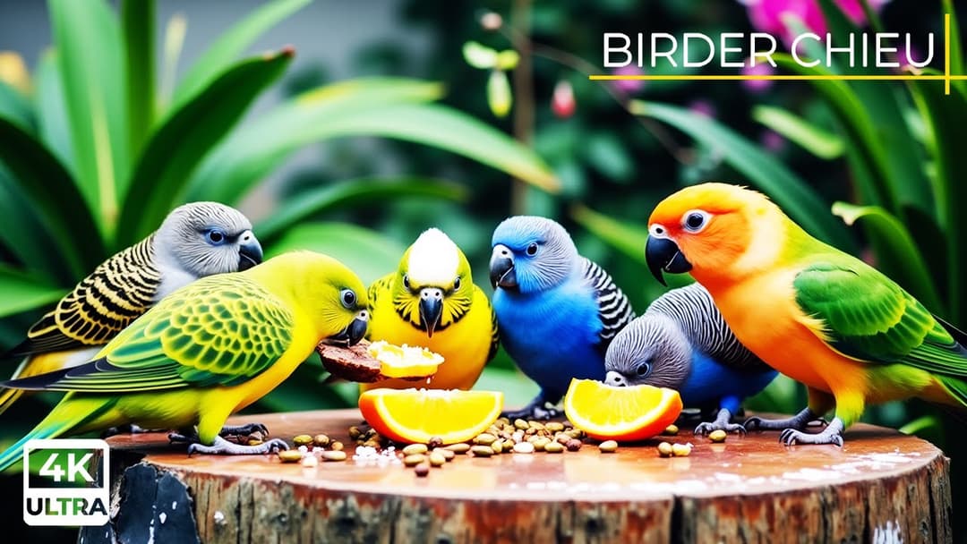 🔴😸 Birds & Squirrels Relishing a Fruity Buffet🕊️🐿️ Live 12 Hours in Ultra HD 😺