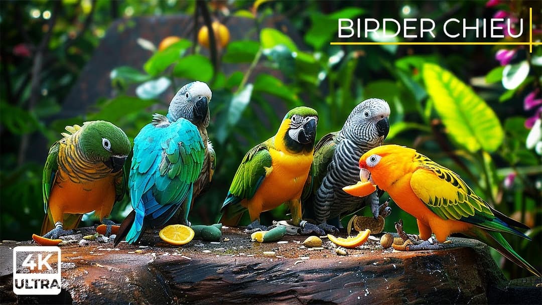 🔴😸 Birds and Squirrels Playing Together in the Garden🕊️🐿️ Live 12 Hours in Ultra HD 😺