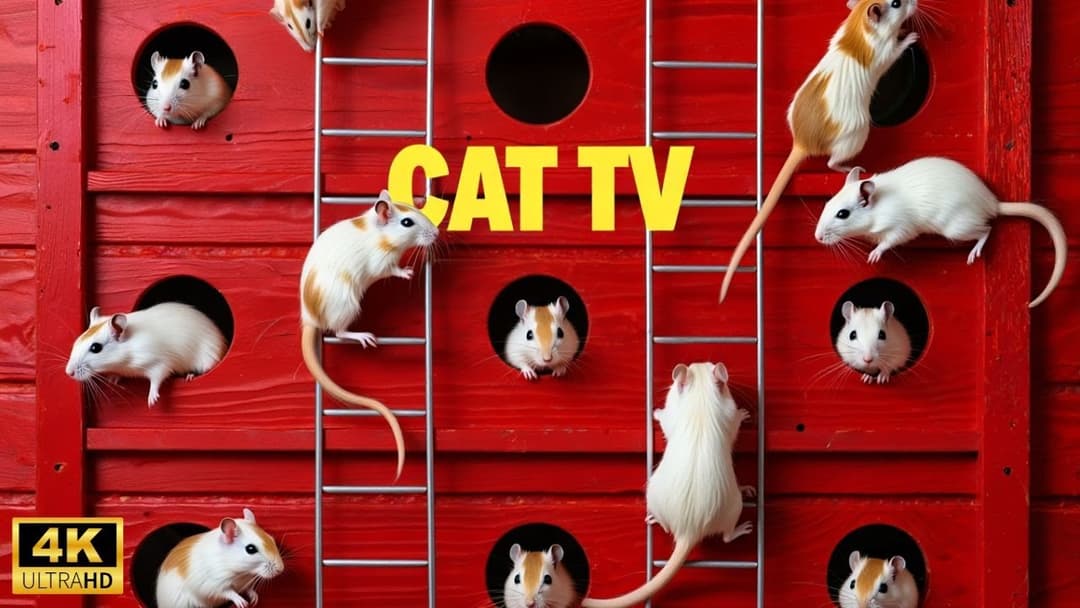 Interactive Cat TV | Mouse Hide & Seek jumping Chase | 8 Hours of Fun in 4K 60fps!