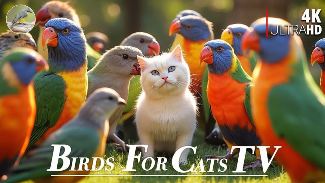 Cat TV for Cats 😺 Wild Birds & Squirrels Snack in Garden🐿4 Hours 4K HDR