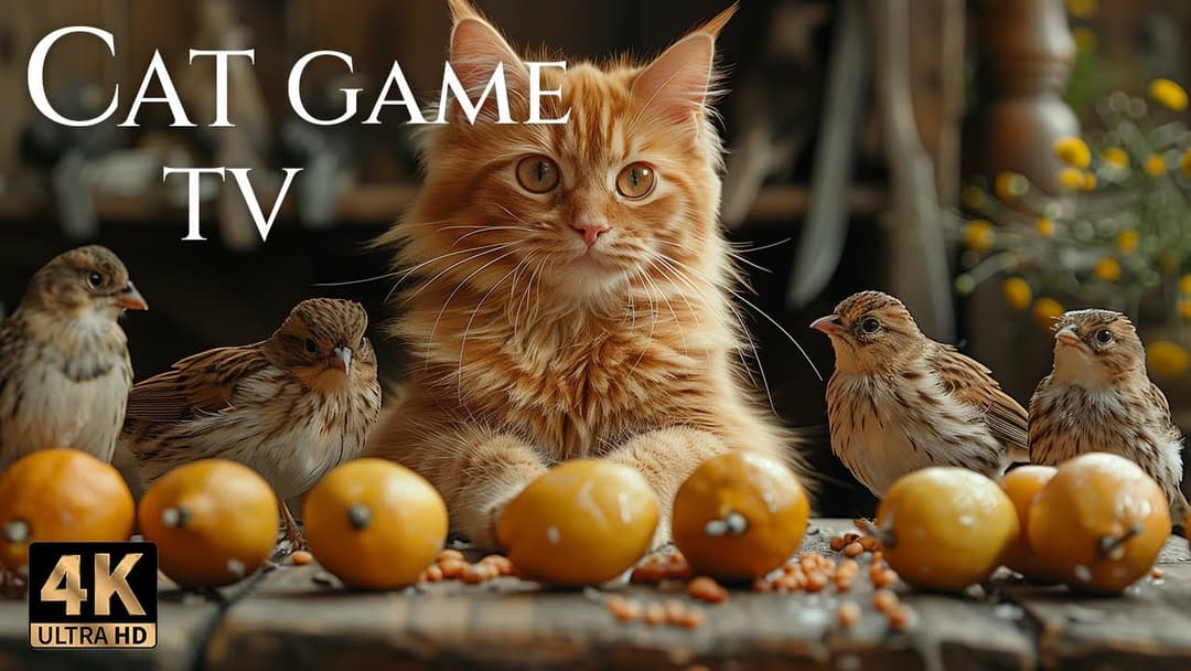 Cat TV for Cats to Watch 😸 Cute Birds and Squirrels in Autumn Season 🕊️🐿️ Video for Cats