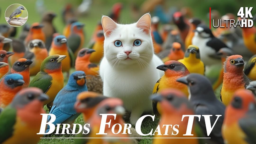 Cat TV for Cats 😻 Busy Birds and Squirrels in the garden🐿4 Hours 4K HDR